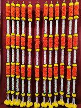 10 Pcs Unique Artificial Orange Marigold Garland, Gift For Wedding Anniversary Birthday, Return Gift, Home Party Decor Gift